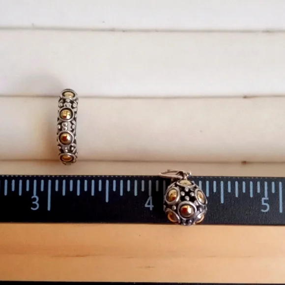 JOHN HARDY TWO-TONE JAISALMER DOT DROP EARRING'S - Picture 6 of 10